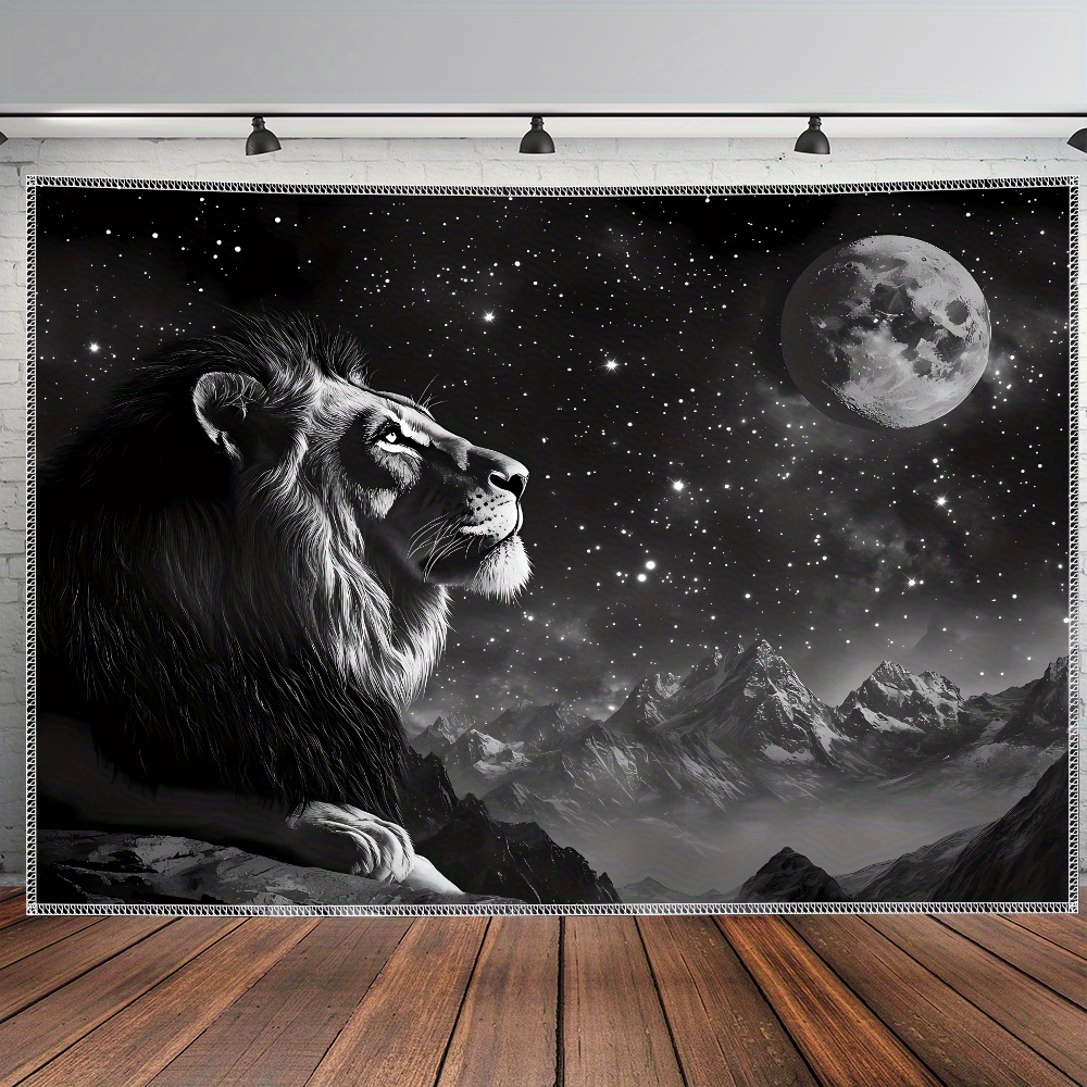 Majestic Lion Starry Night Tap - Wall Scroll Tapestry recension och pris