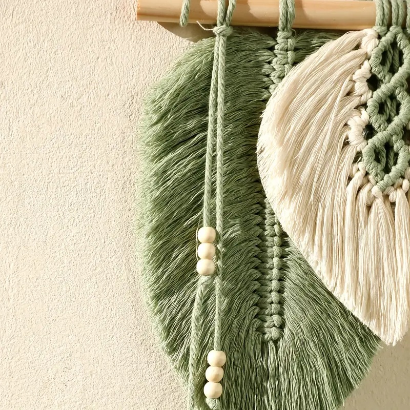 Handmade Macrame Leaf Wall Han - Wall Scroll Tapestry recension och pris