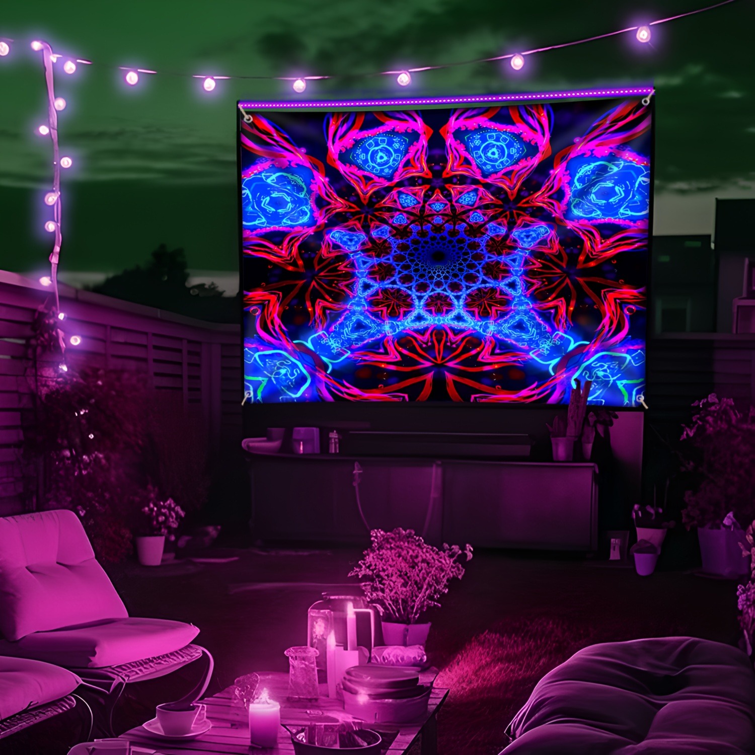 Psychedelic Geometric Pattern  - Wall Scroll Tapestry recension och pris