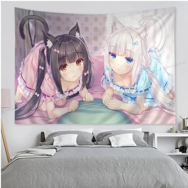 VIKAMA Cat Girl Anime Tapestry - Wall Scroll Tapestry recension och pris
