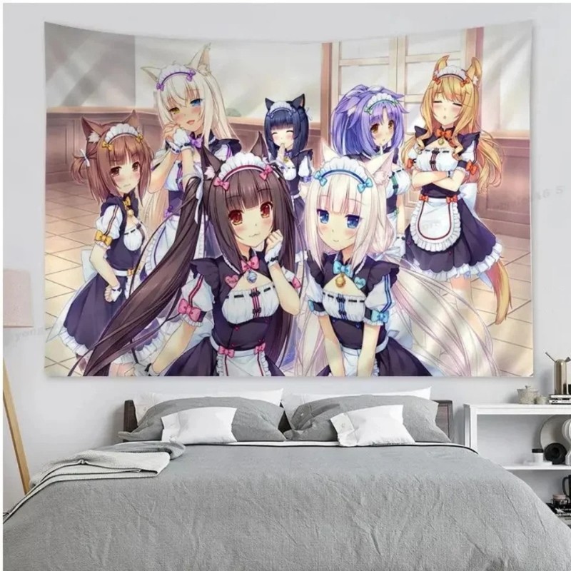 VIKAMA Cat Girl Anime Tapestry - Wall Scroll Tapestry recension och pris
