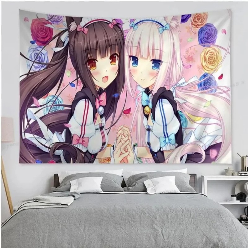 VIKAMA Cat Girl Anime Tapestry - Wall Scroll Tapestry recension och pris