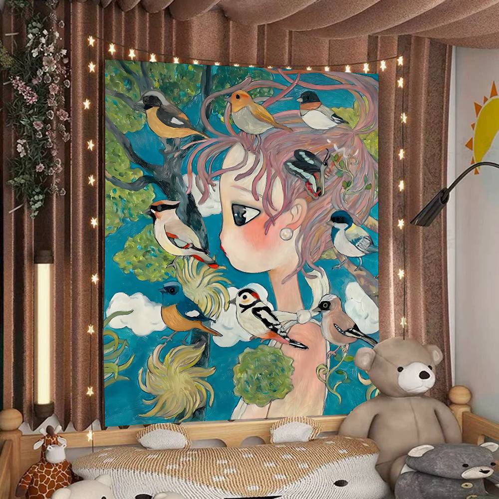 Aya Takano Cartoon Colorful Ta - Wall Scroll Tapestry recension och pris