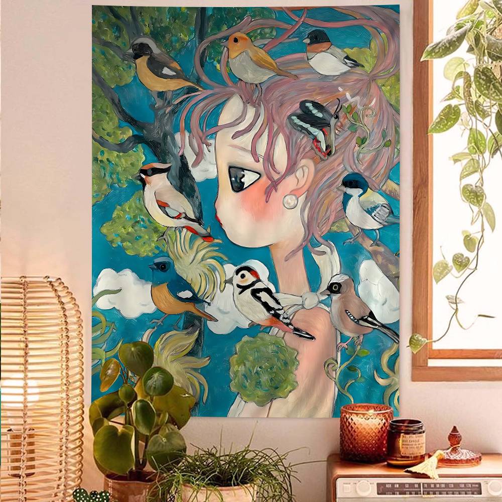 Aya Takano Cartoon Colorful Ta - Wall Scroll Tapestry recension och pris